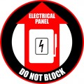 Electrical Panel Do Not Block red/black Sign