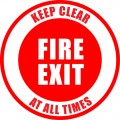 Keep Clear Fire Exit Sign