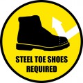 Steel Toe Shoes Required Sign