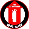 Fire Extinguisher Do Not Block Floor Sign