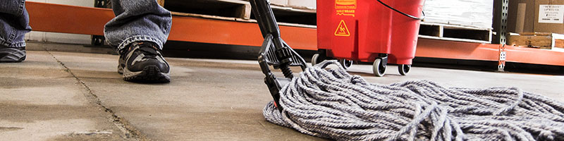 5S Shine mopping in warehouse 5S Shine